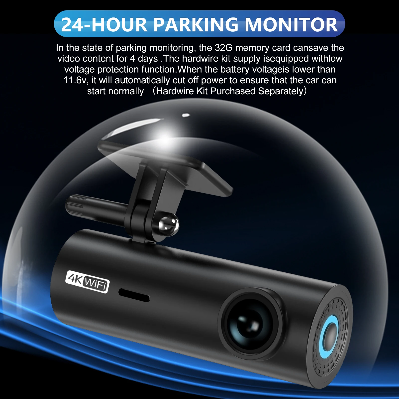 3840*2160P Car Dvr Dashcam 4K Dash Cam For Cars Drive Video Recorder Front Camera WiFi For Vehicle Supplies 24h Parking Night V