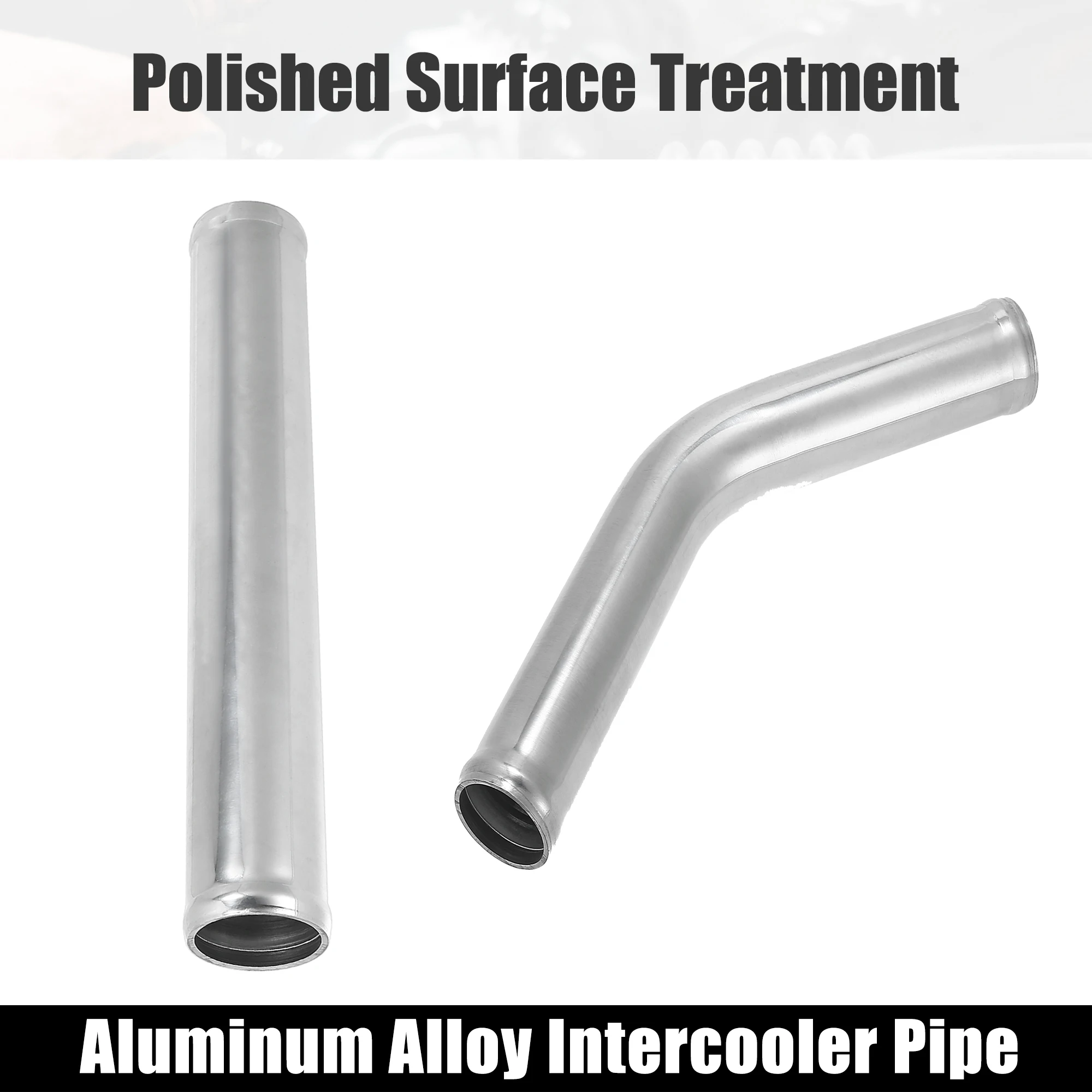 X Autohaux Aluminum Alloy Intake Tube OD 38/45/51/63/76/89/102MM Intercooler Pipe Air Tube 0 45 Degrees 300mm Long for Auto Car
