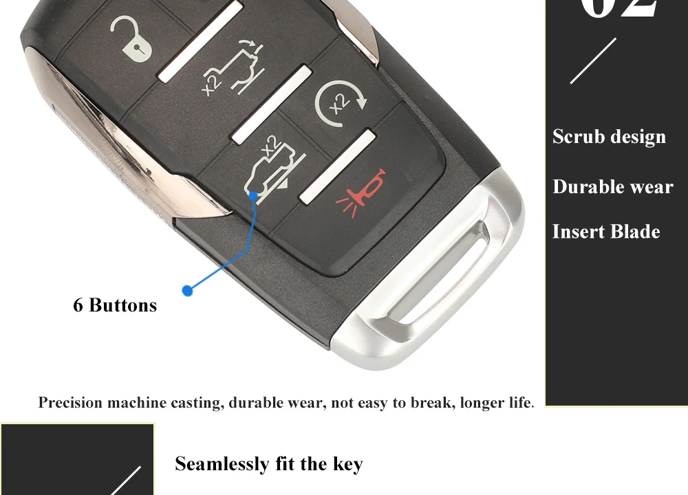 Jingyuqin OHT-4882056 Smart Prox Remote Key Fob 433.92MHz 4A Chip for Dodge Ram 1500 Pickup 2019 2020+ 68291692AD 68291691AD