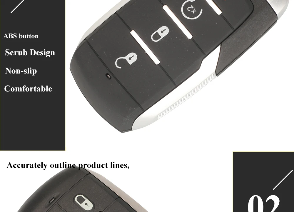 Jingyuqin OHT-4882056 Smart Prox Remote Key Fob 433.92MHz 4A Chip for Dodge Ram 1500 Pickup 2019 2020+ 68291692AD 68291691AD
