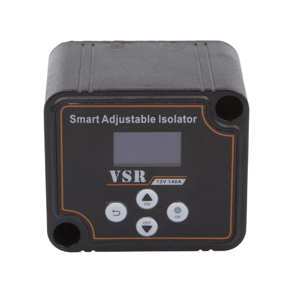 12V 140A Adjustable Dual Battery Isolator LCD Display Voltage Sensitive Split Charge Relay Voltage Setting VSR for Camper Car RV