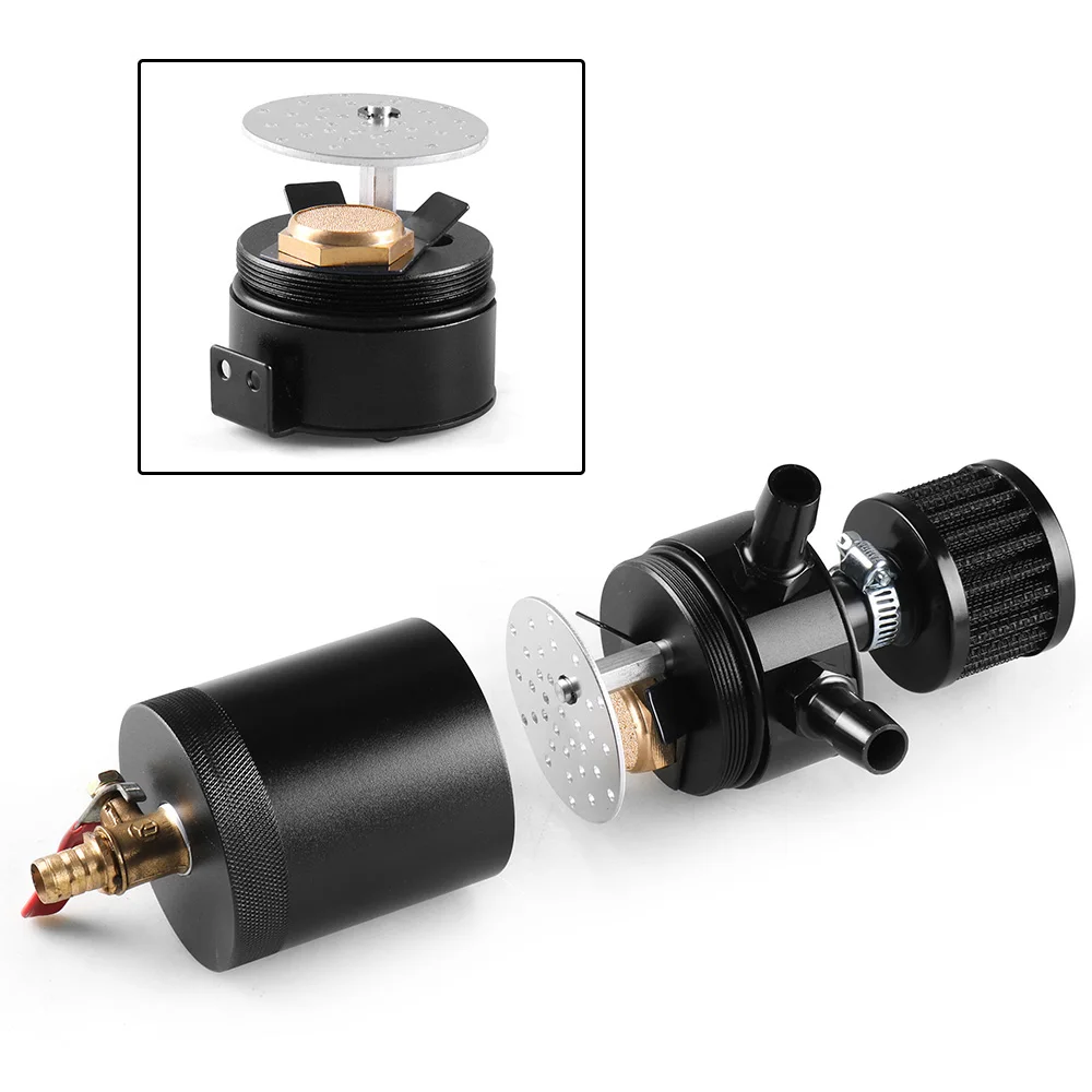 Universal Car Racing Baffled Aluminum 2-Port/3-Port Oil Catch Can Tank Reservoir Separator