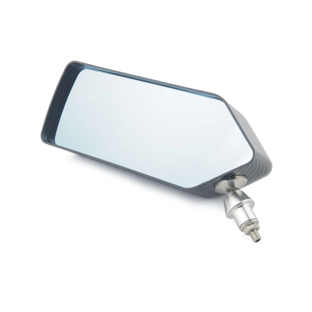 2psc New Universal Retro Car Rearview Side Mirror Craft Square F1 Style W/Blue Mirror Surface Metal Bracket Rear View Mirror