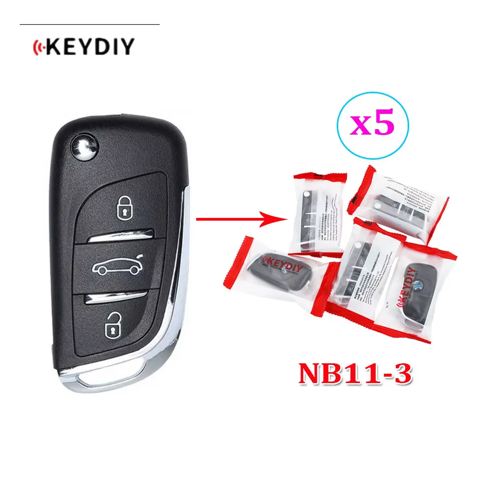 5pcs KEYDIY NB11 Multifunctional Car Remote Key 3 Buttons Universal KD NB11-2 Universal Remote Key for KD900+ URG200 KD-X2