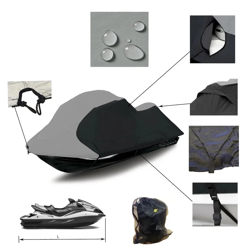 For Yamaha SeaDoo RXP GTX Marine Waterproof Protective Cover 210D Oxford Trailerable Jet Ski Cover UV Sun Protection Durable