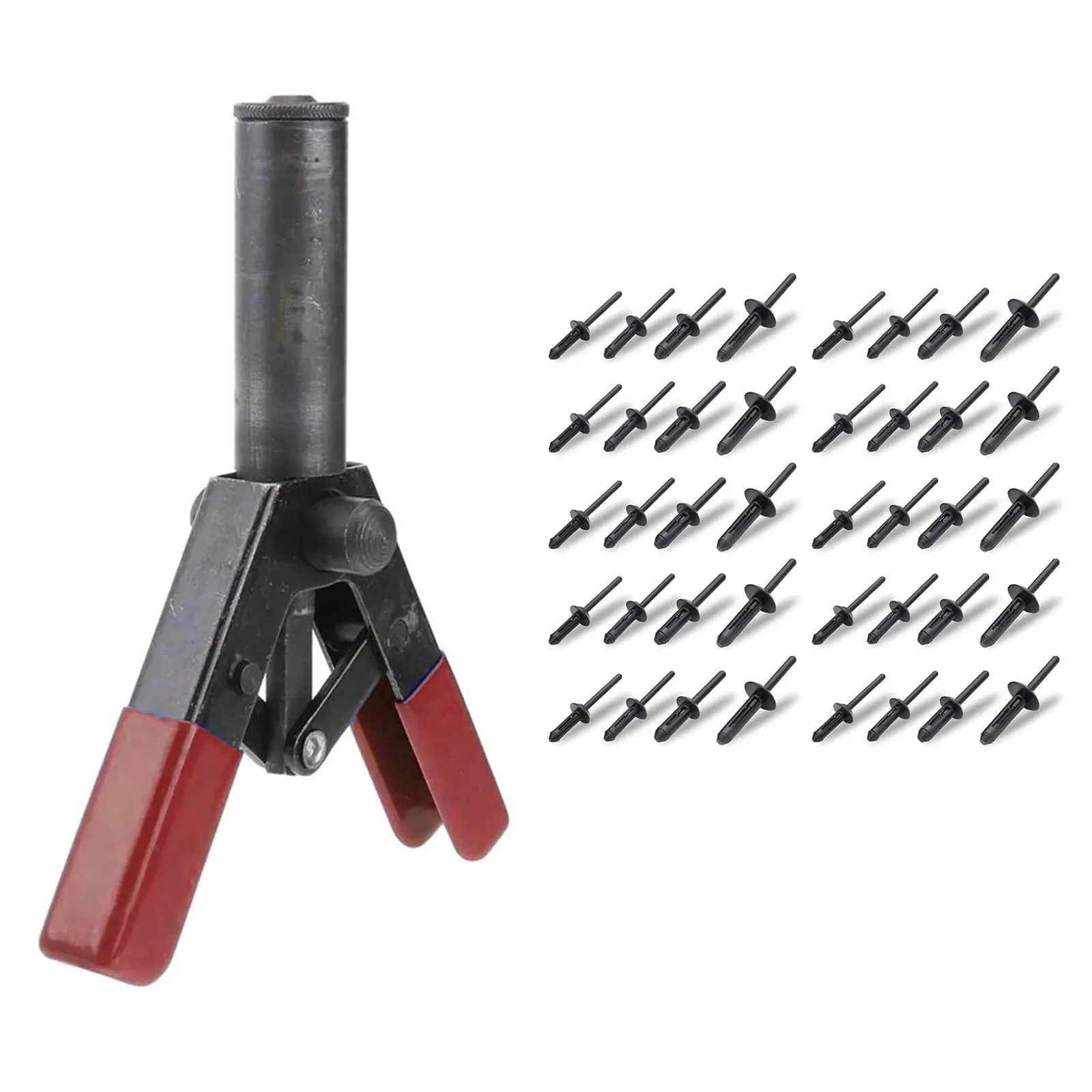 Plastic Rivet Gun Set Multifunctional Poly Rivet Gun Quick Set For Fastening Door Panels & Automotive Trim 40 Pieces POM Rivets