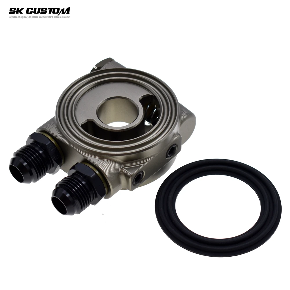 Car Modification Universal OIL COOLER FILTER SANDWICH PLATE THERMOSTAT ADAPTOR M20 X 1.5 3/4-16 UNF AN8/AN10 NPT1/8 Sensor Port