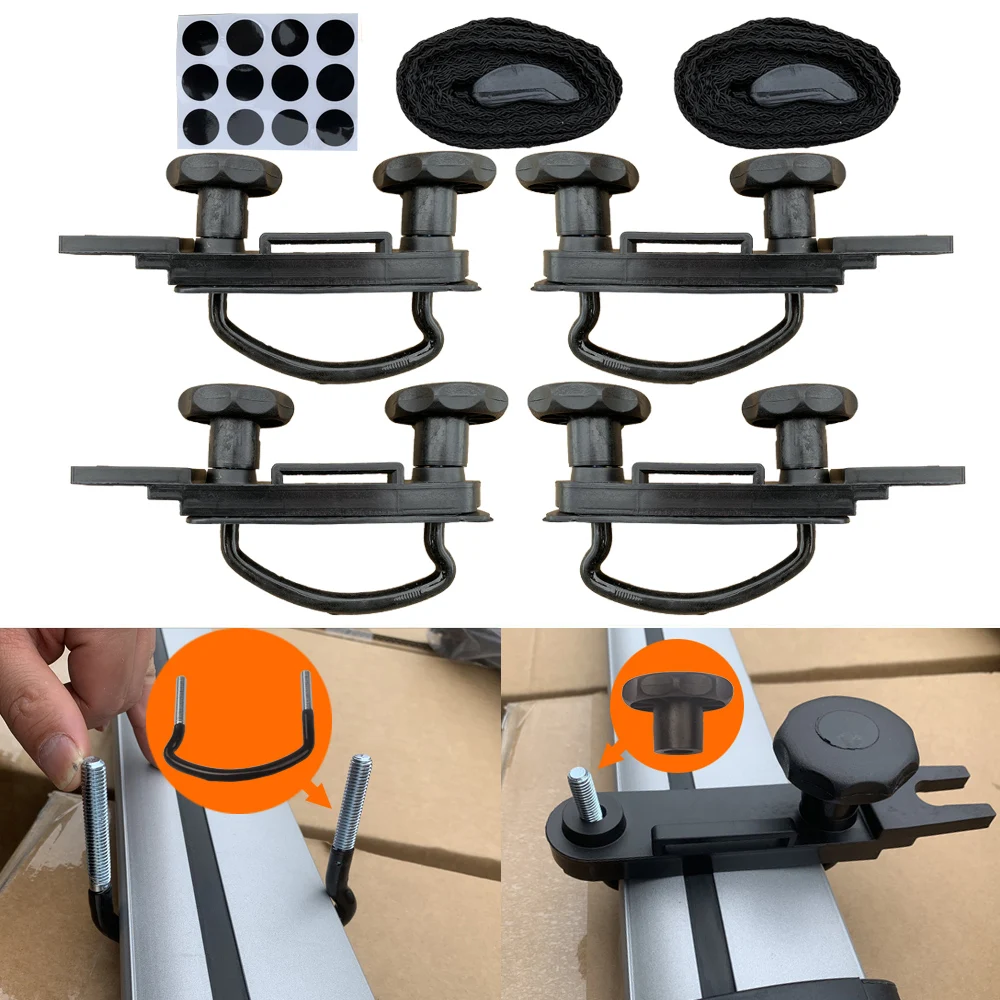 4pcs metal Car U-Bolts Clamps Universal Roof Box Car Van Mounting Fitting Kit Van U-Bolts Clamps Luggage Accessories