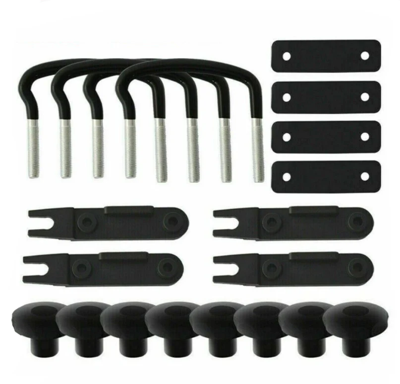 4pcs metal Car U-Bolts Clamps Universal Roof Box Car Van Mounting Fitting Kit Van U-Bolts Clamps Luggage Accessories
