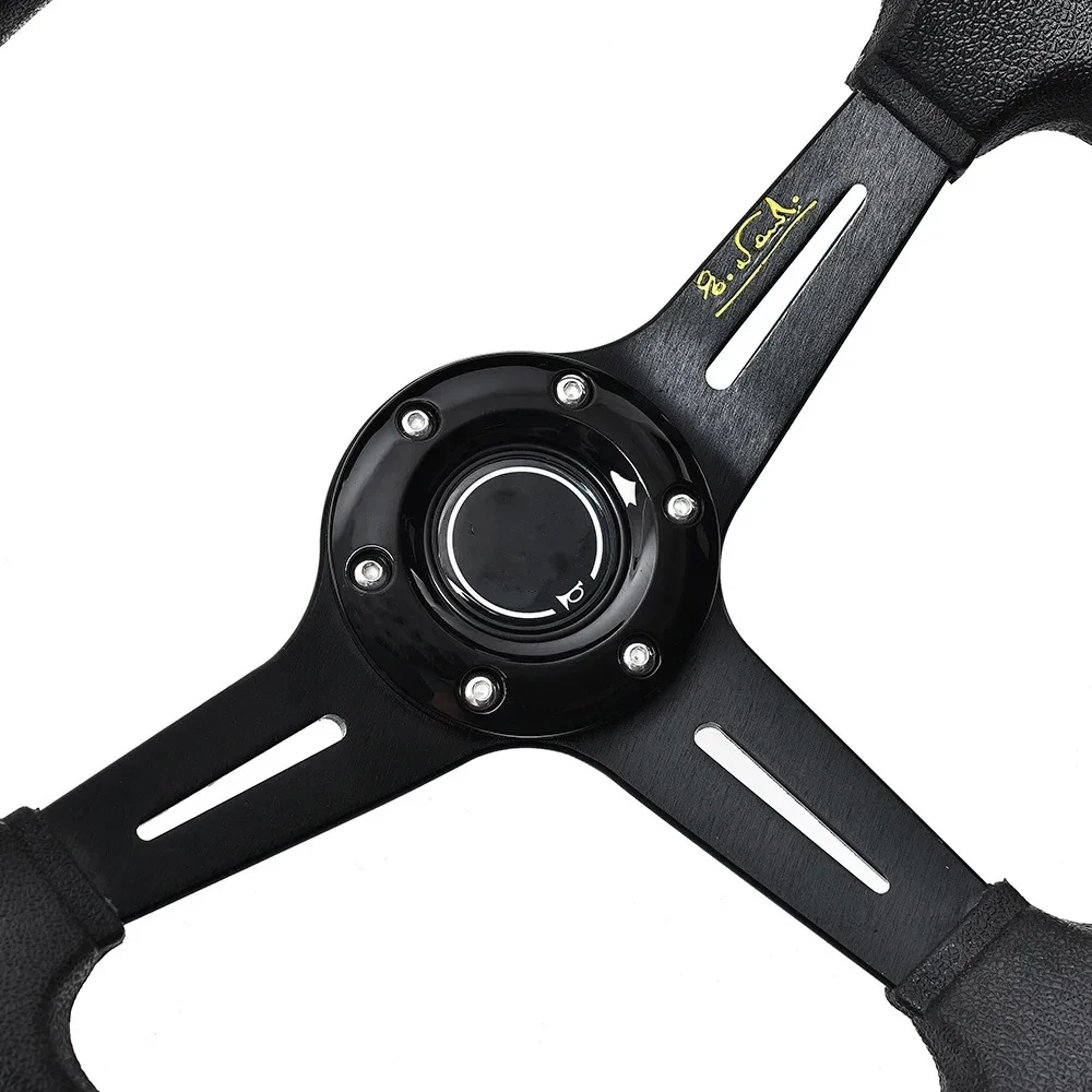 Universal 14 Inch PU Auto Racing Steering Wheels Deep Corn Drifting Sport Steering Wheel