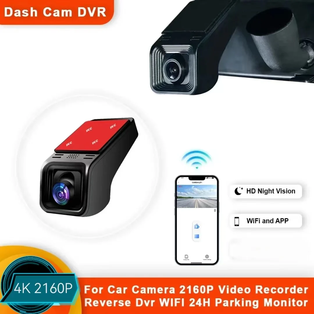 4K 2160P WiFi Car DVR Dash Cam Camera 2K 1600P 24H Parking Monitor APP Control Car Driving Video Recorder for All Cars