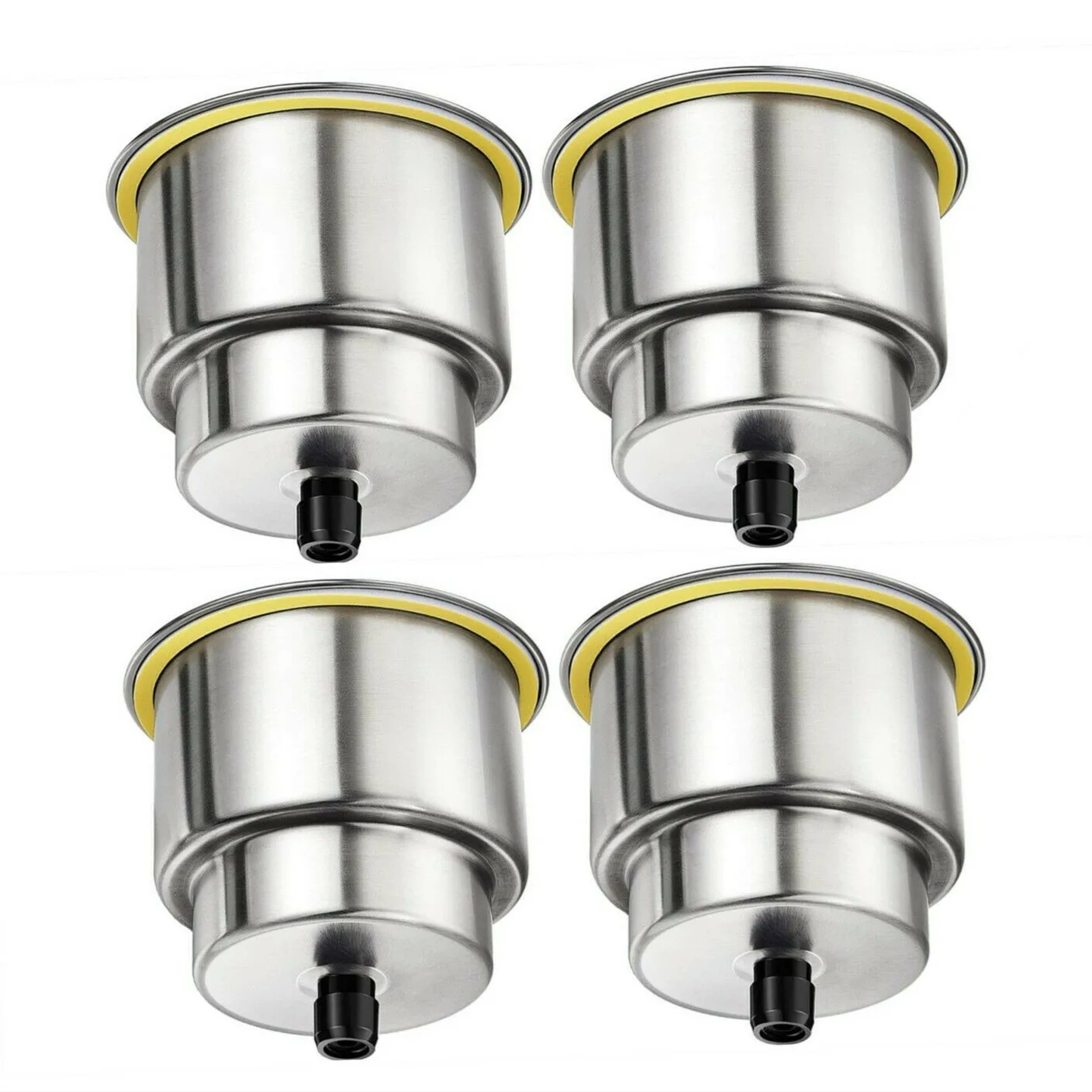 4X Marine Boat Stainless Steel Recessed Cup Shape Drink Holder with Drain Cup Holder