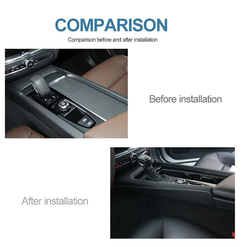 For Volvo XC60 2018-2025/S60 V60 2020-2025 Central Control Gear Shift Panel Leather Decorative Frame Car Accessories