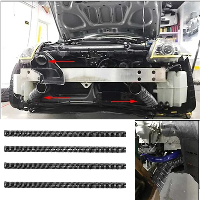 1m Universal Car Hood Air Intake Pipe Air Ducting Hose Tube Cold Heat Resistant Temperature Resistance Flexible Pipe ID:20-115mm