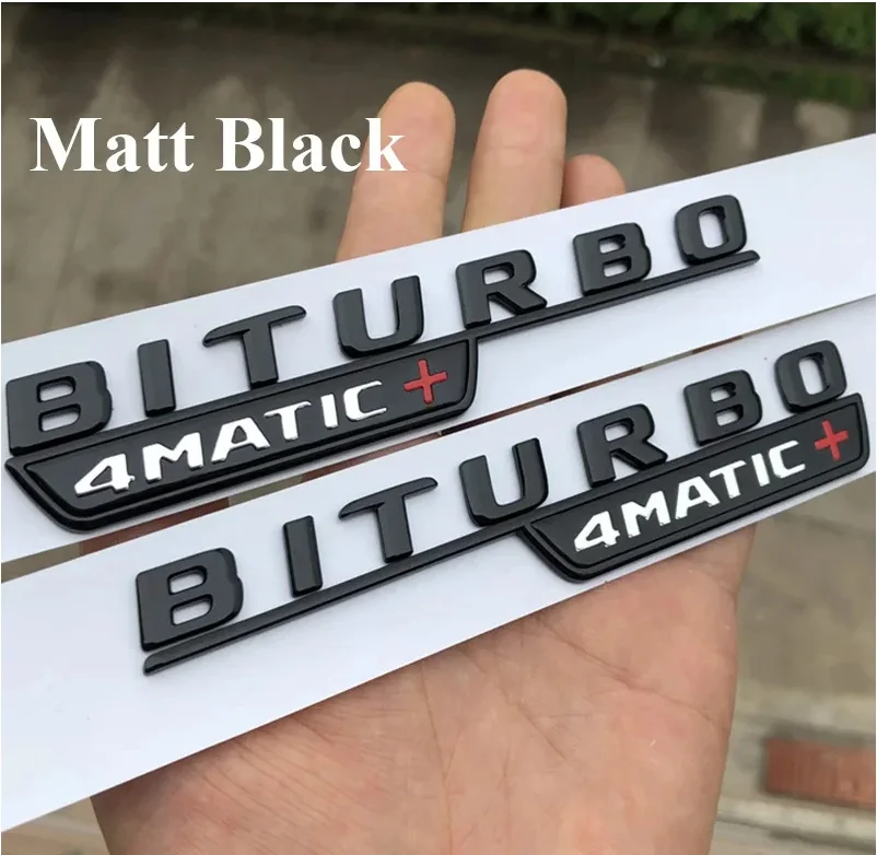 3D Car Fender BITURBO 4MATIC Badge Emblem Sticker For Mercedes C43 AMG W205 W204 E43 W213 W212 GLC43 GLE43 W166 W167 Accessories