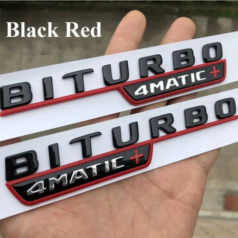 3D Car Fender BITURBO 4MATIC Badge Emblem Sticker For Mercedes C43 AMG W205 W204 E43 W213 W212 GLC43 GLE43 W166 W167 Accessories