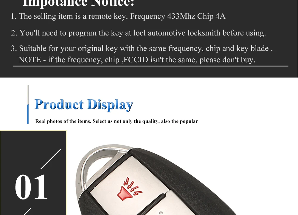 jingyuqin S180144502 Smart Car Key For Nissan Kicks S Rogue Sport 2018 2019+ Proximity Fob 433Mhz Chip 4A 285E3-5RA0A KR5TXN1