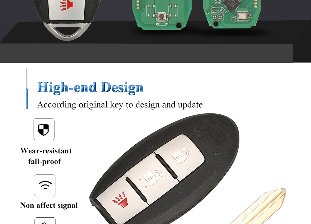 jingyuqin S180144502 Smart Car Key For Nissan Kicks S Rogue Sport 2018 2019+ Proximity Fob 433Mhz Chip 4A 285E3-5RA0A KR5TXN1