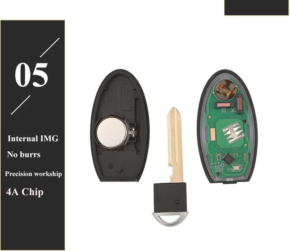 jingyuqin S180144502 Smart Car Key For Nissan Kicks S Rogue Sport 2018 2019+ Proximity Fob 433Mhz Chip 4A 285E3-5RA0A KR5TXN1