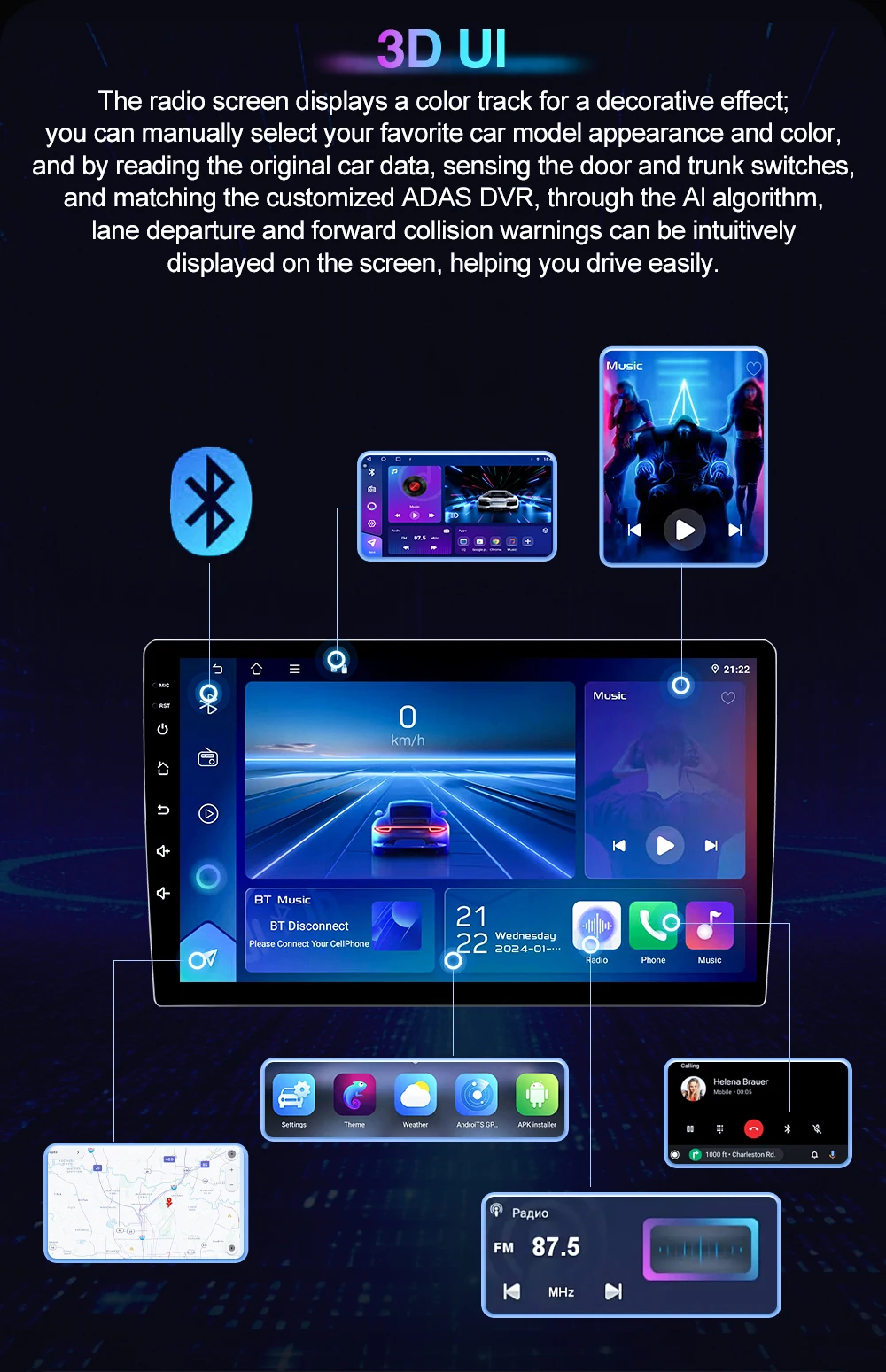Car Radio for Renault Trafic Opel Vivaro Nissan Primastar 2010-2011-2014 Carplay Android Auto Player GPS Navigation Autoradio