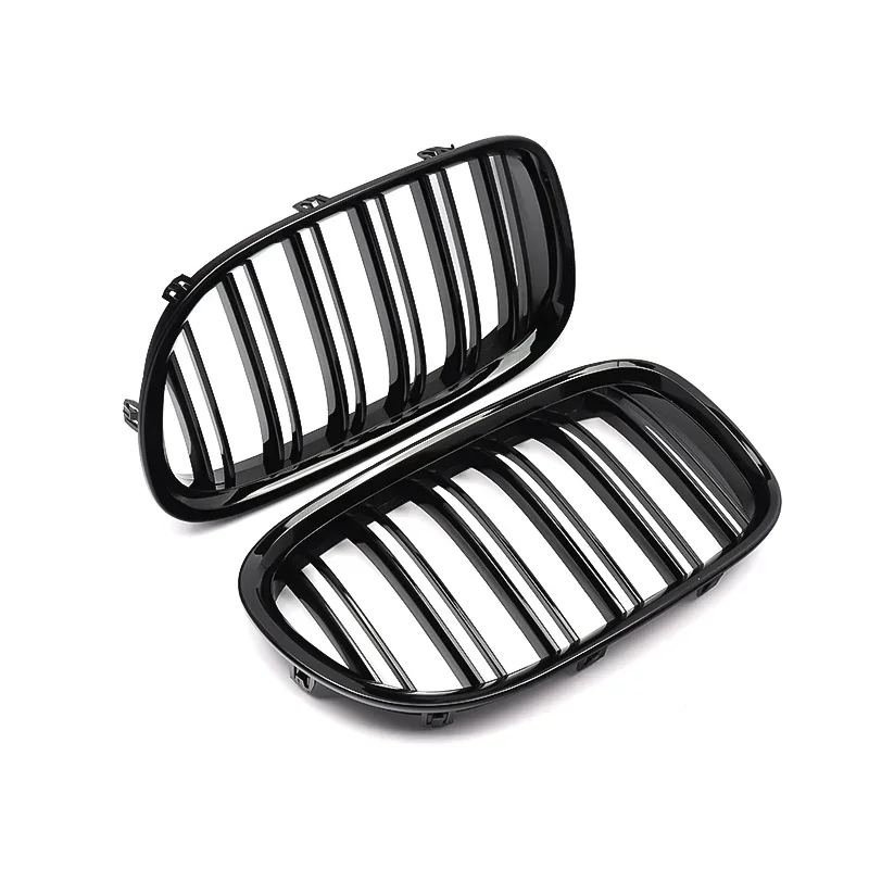 Pulleco A Pair Car Front Kidney Grille Grills Glossy Black For BMW F01 F02 F03 F04 740i 750i 7 Series 2009-2015 Auto Accessories