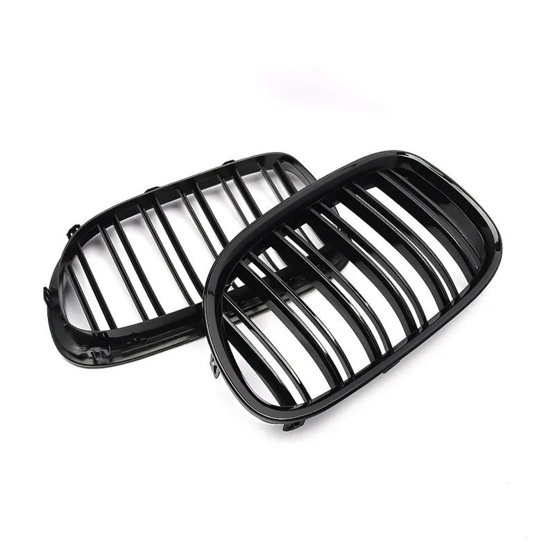Pulleco A Pair Car Front Kidney Grille Grills Glossy Black For BMW F01 F02 F03 F04 740i 750i 7 Series 2009-2015 Auto Accessories