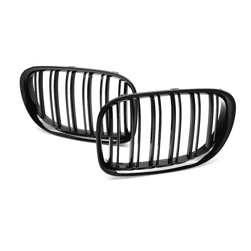 Pulleco A Pair Car Front Kidney Grille Grills Glossy Black For BMW F01 F02 F03 F04 740i 750i 7 Series 2009-2015 Auto Accessories