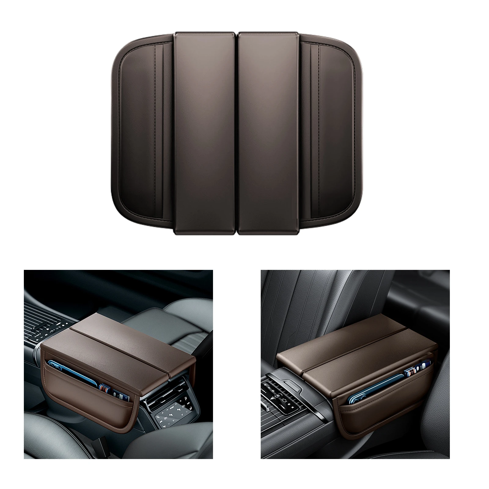 Car Armrest Cover  Auto Center Console Cover Universal Automobile Accessories Protector  Arm Rest Cushion Mat PU leather