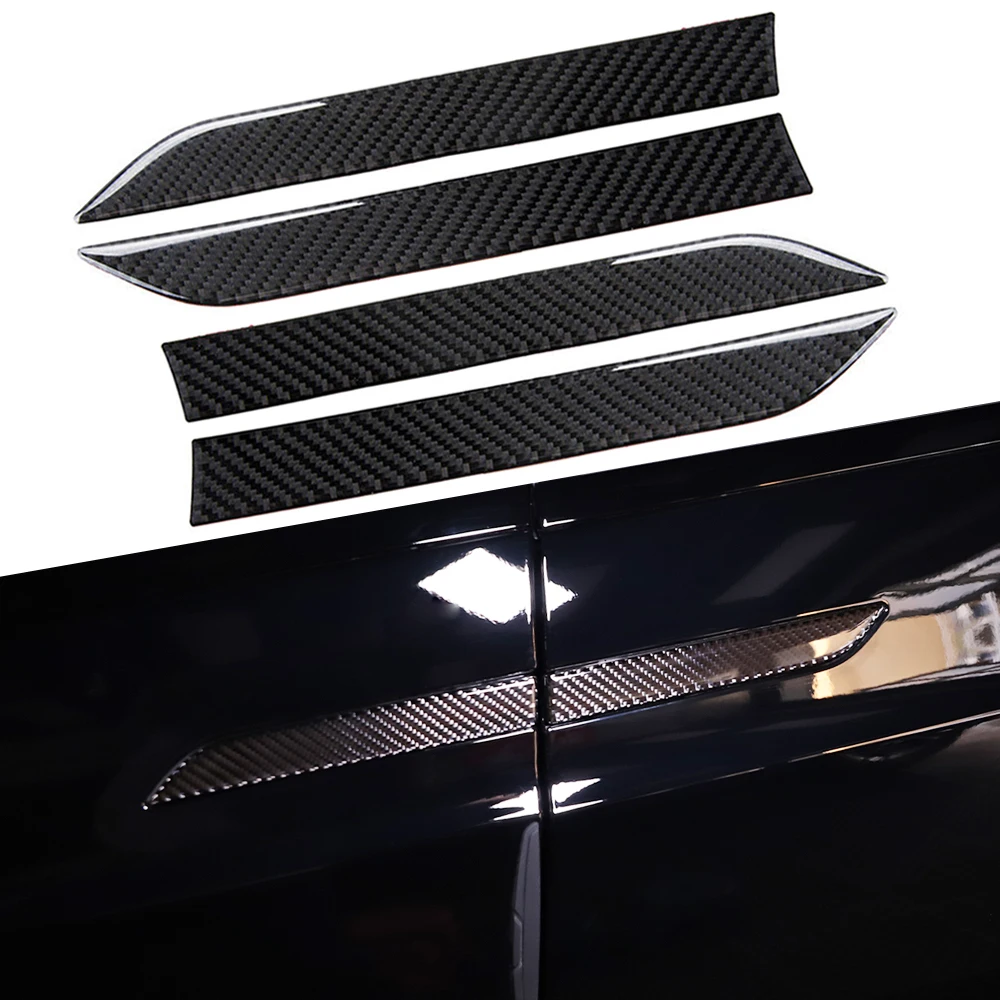 Carbon Fiber Car Exterior Door Handle Sticker Cover For Tesla Model X Trim Scratch Protector Accessory Decoration Fit Accessorie
