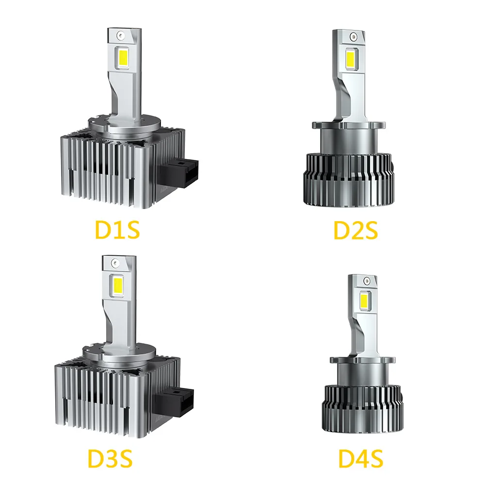 AUXITO 2Pcs Turbo D1S LED Headlight Bulbs D2S D4S D3S LED Headlamps 6000K White 30000LM 120W Car Head Lamp Replacement Bulbs