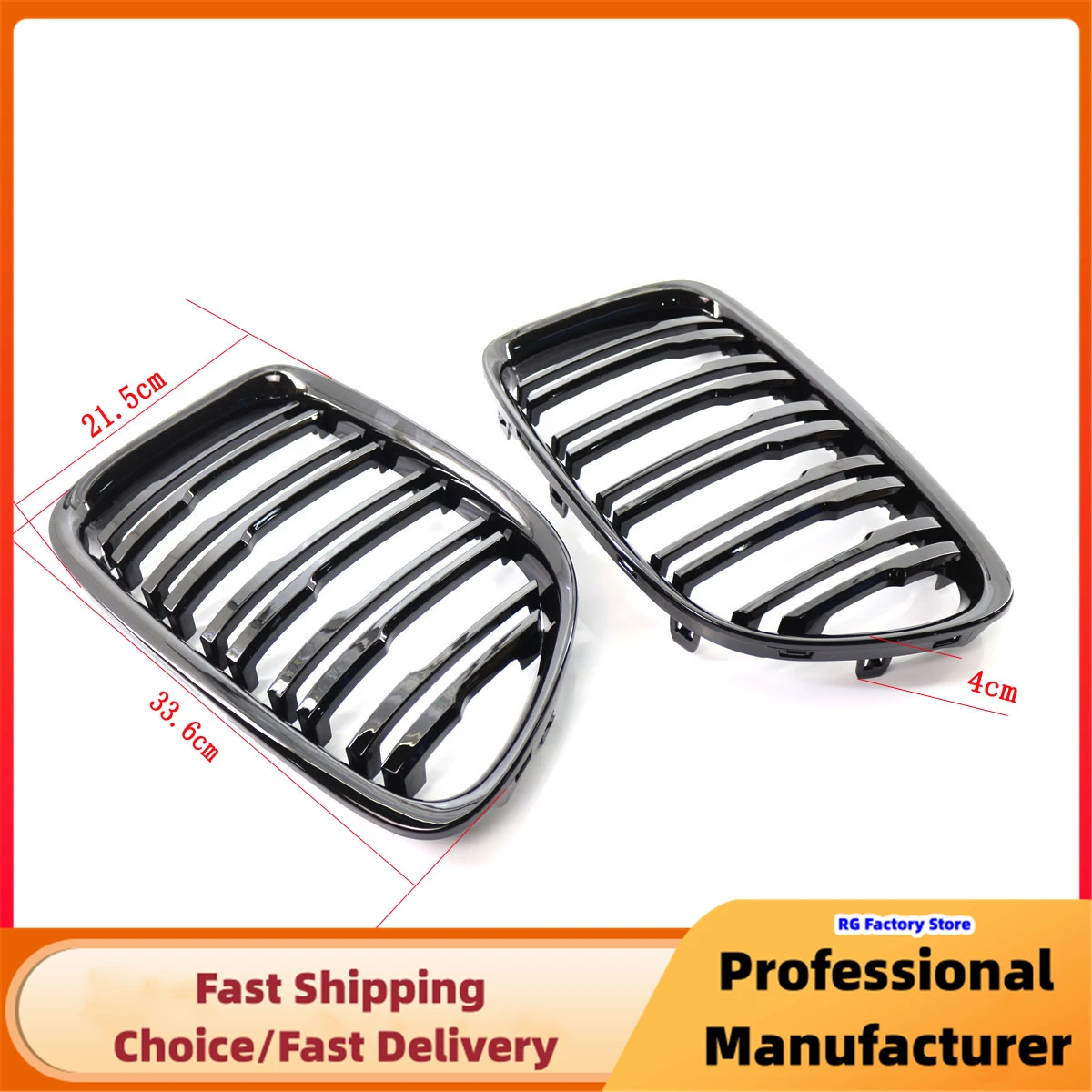 Glossy Black Car Front Bumper Kidney Grille For E84 X1 18i 20i 25i 28i 2009-2015 Double Slat Sport Racing Grill Cover