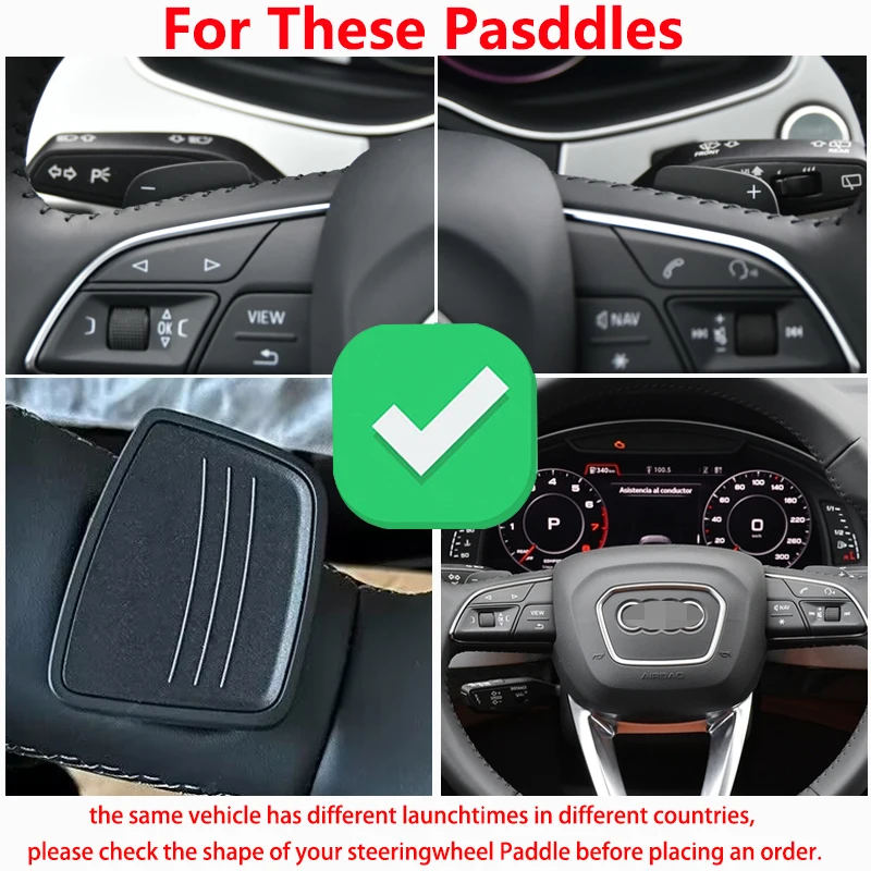 Car Steering Wheel Shift Paddle Shifter Extension For Audi A3 S3 A5 S5 2017 A4 B9 Q7 2016-2017 TT TTS