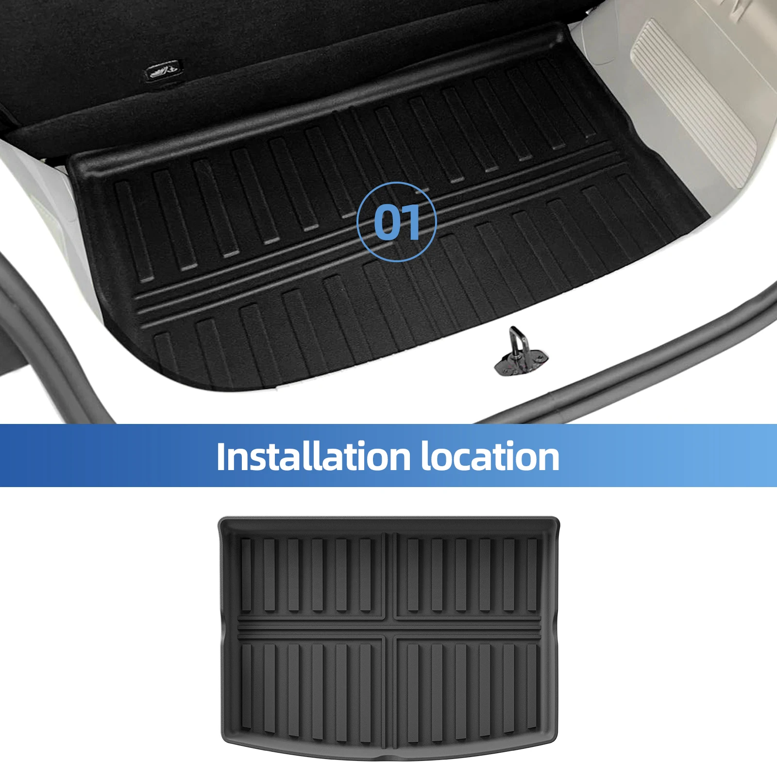 Sambee Left Drive for Leapmotor T03 EV 2024 -2026 Car Floor Mats Trunk Pad TPE 3D Foot Mat Odorless Tray Anto Accessories Black
