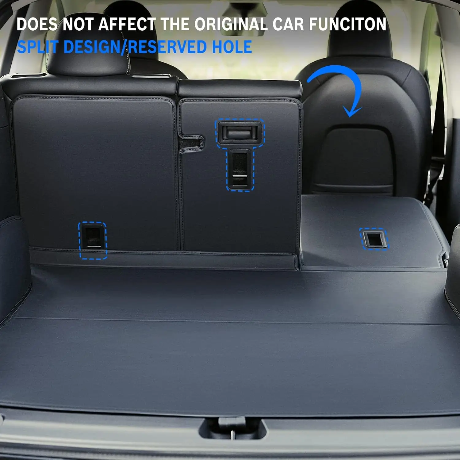 For Tesla Model Y Model 3 Highland Leather Trunk Mats Rear Seat Back Protector Pad Backrest All Weather Liner Pet Anti-kick Pad