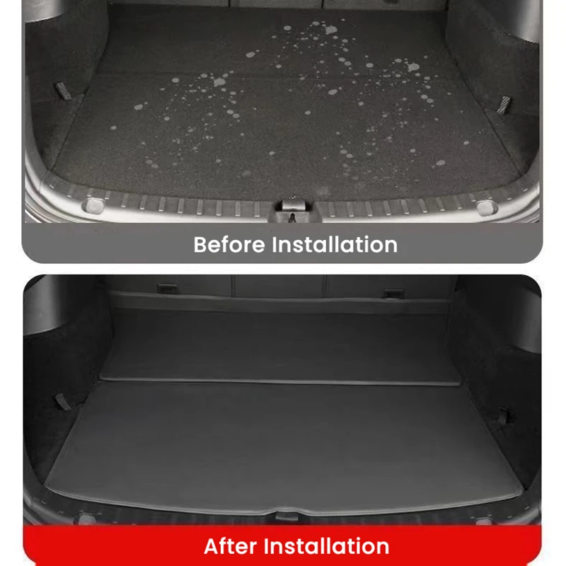 For Tesla Model Y Model 3 Highland Leather Trunk Mats Rear Seat Back Protector Pad Backrest All Weather Liner Pet Anti-kick Pad