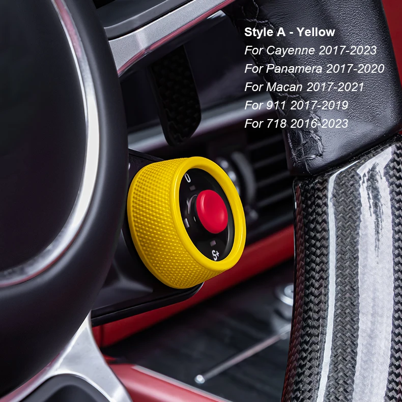 For Porsche Cayenne/Panamera 2017-2025 Macan/911/718 2016-2024 Taycan 20-25 Multicolour Steering Wheel SC Ejection Knob Button
