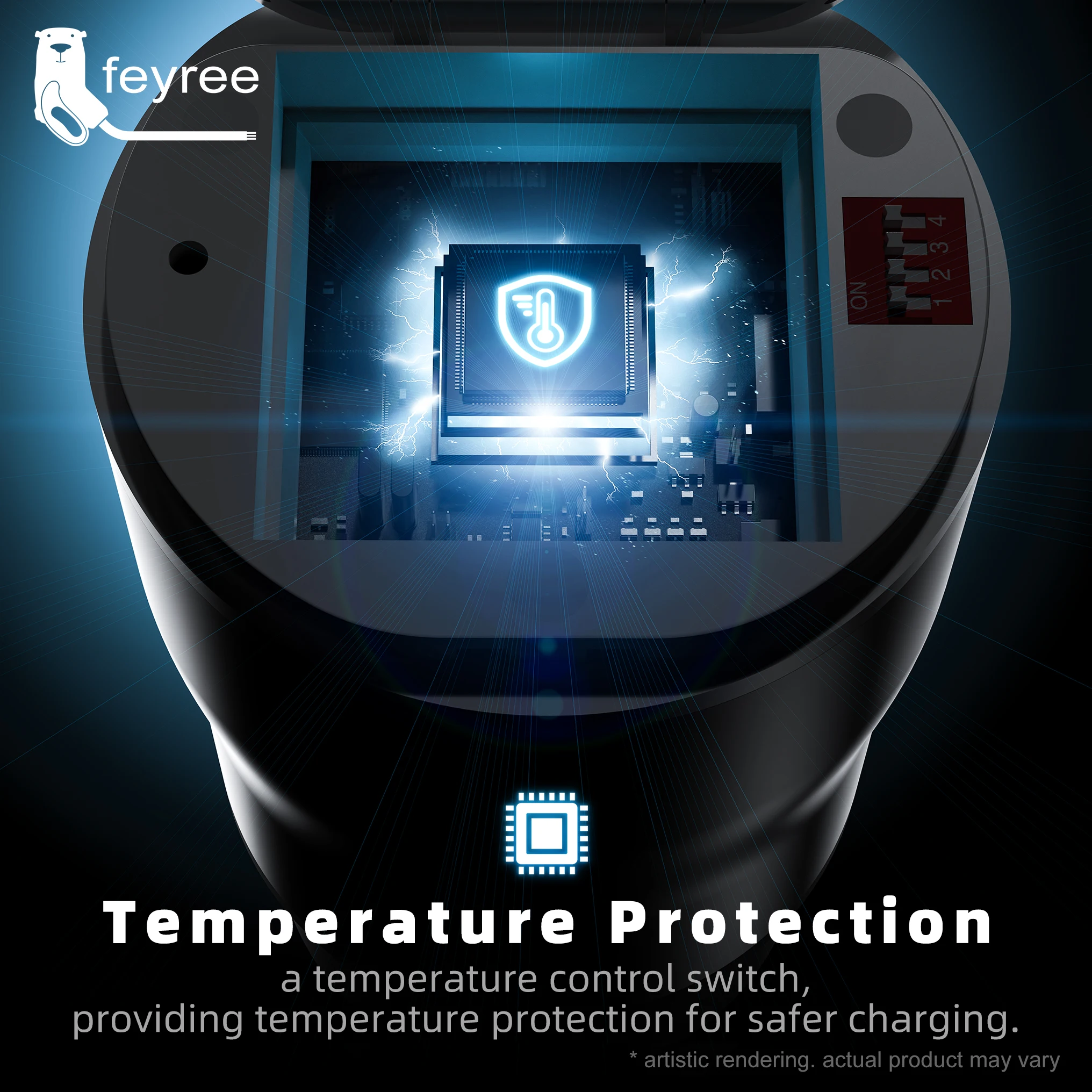 Feyree Type2 V2L Discharger Adapter for MG/Kia/Hyundai/Chinese EVs, Vehicle to Load Power Converter and Safety Switch for Campin