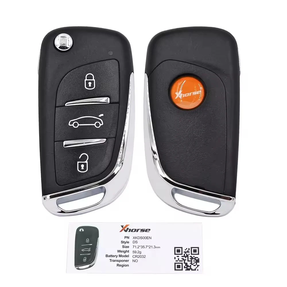 5pcs/lot Xhorse XKDS00EN 3 Buttons Universal VVDI Wire Remote Car Key DS Style For VVDI2 / Mini / Key Tool Max
