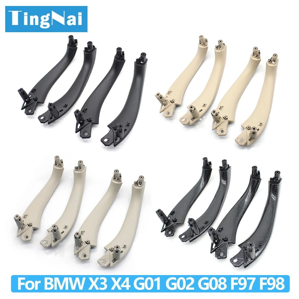 2PCS Car Front Rear Inner Door Left Right Handle Inside Pull Handle Panel Cover Trim For BMW X3 X4 G01 G02 F97 F98 2018-2022