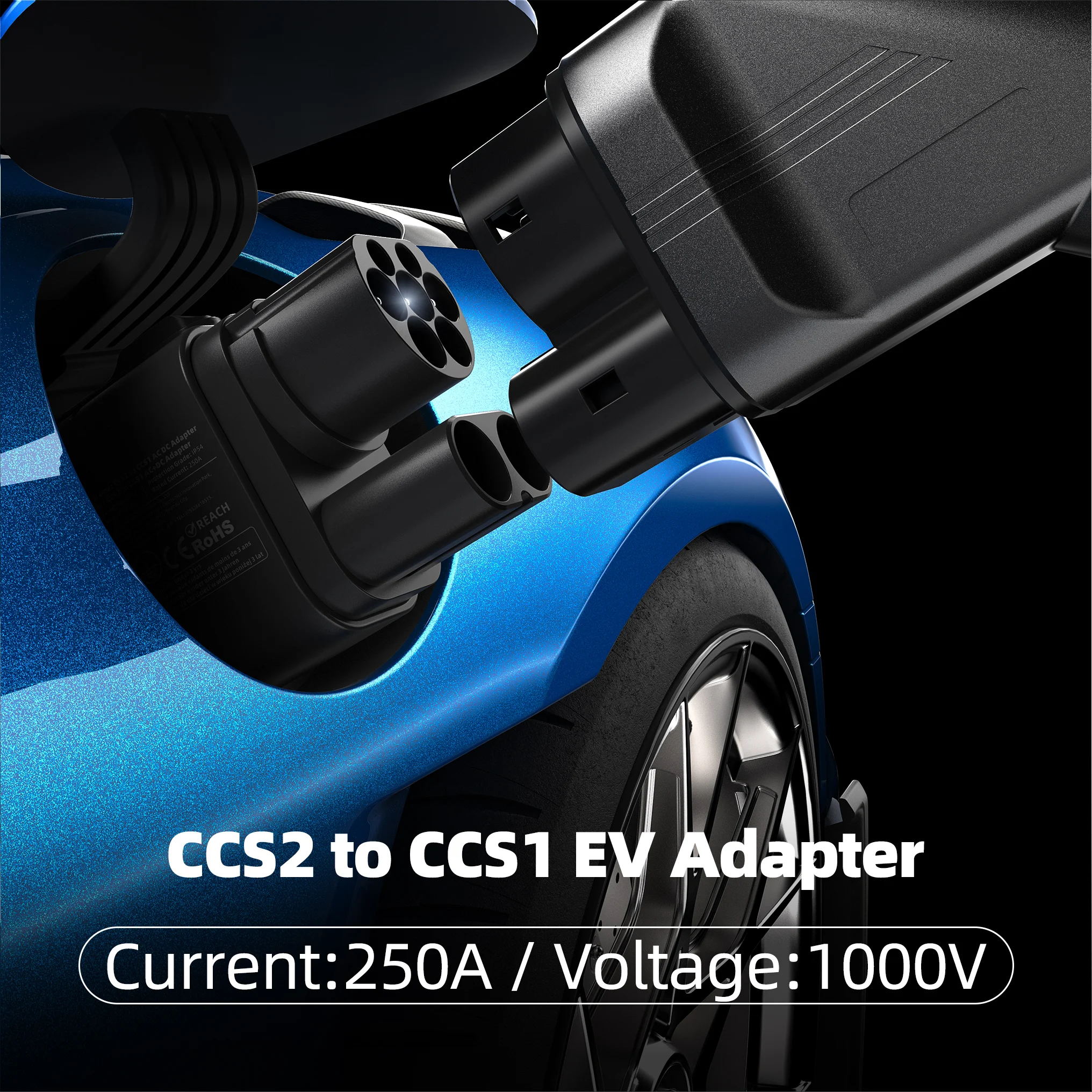 feyree CCS2 to CCS1 Adapter DC Fast EV Charging Adapter From CCS2 to CCS1 EV Charger CCS2 to CCS1 for Electric Vehicle Charger
