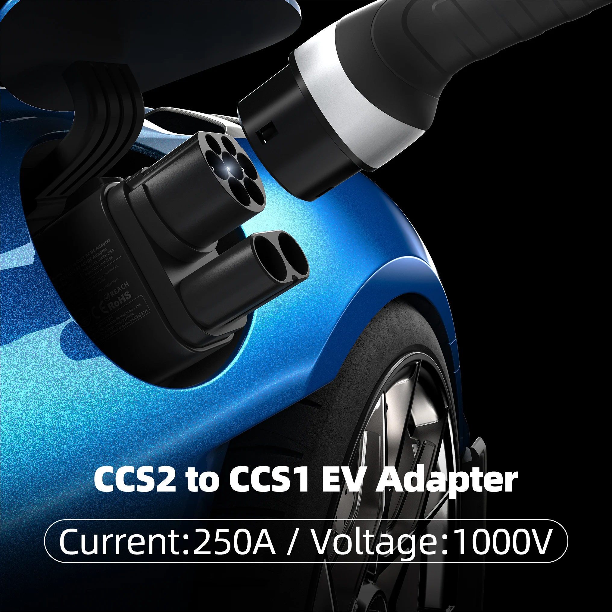 feyree CCS2 to CCS1 Adapter DC Fast EV Charging Adapter From CCS2 to CCS1 EV Charger CCS2 to CCS1 for Electric Vehicle Charger