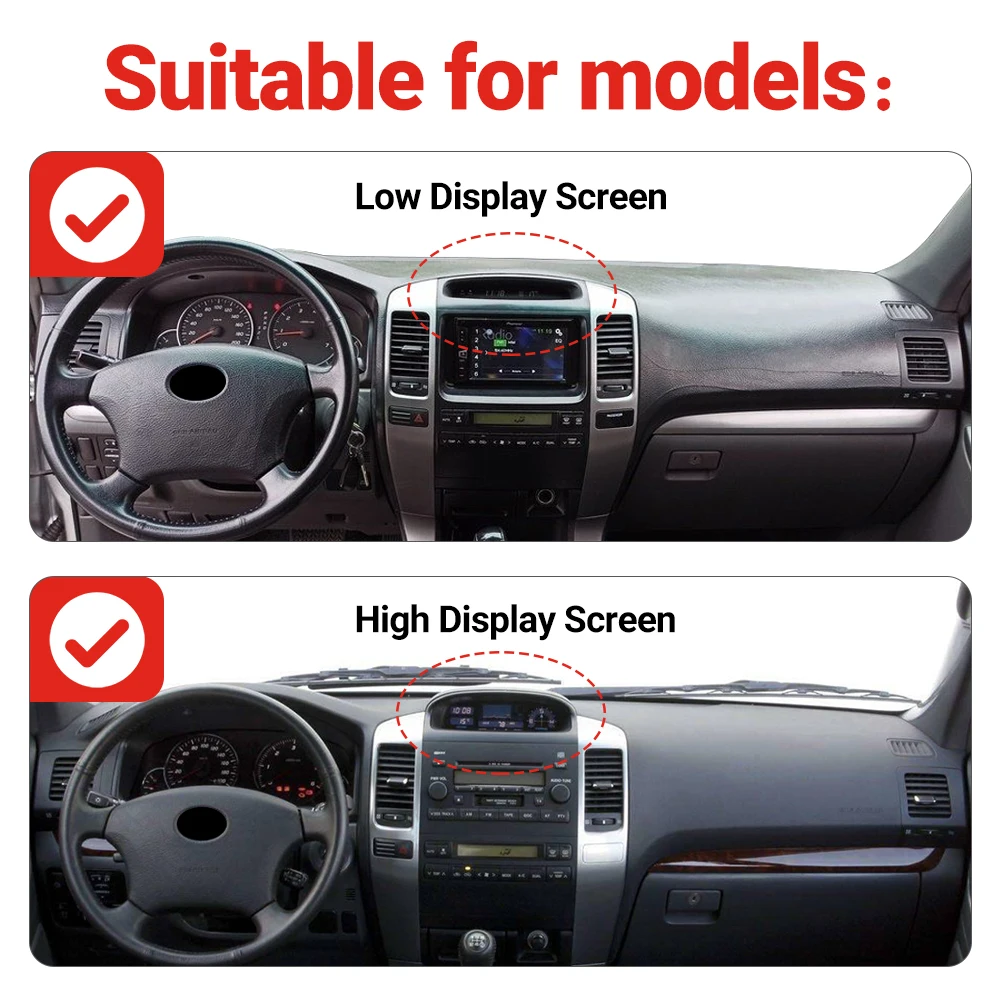 For Toyota Land Cruiser Prado 120 J120 2003-2006 2007 2008 2009 Car Dashboard Cover Avoid Light Pad Anti-UV Carpets Non-Slip Mat