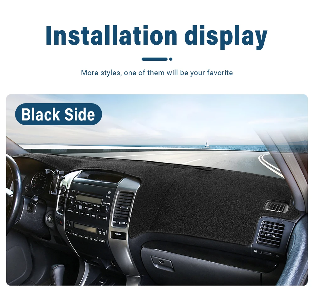 For Toyota Land Cruiser Prado 120 J120 2003-2006 2007 2008 2009 Car Dashboard Cover Avoid Light Pad Anti-UV Carpets Non-Slip Mat