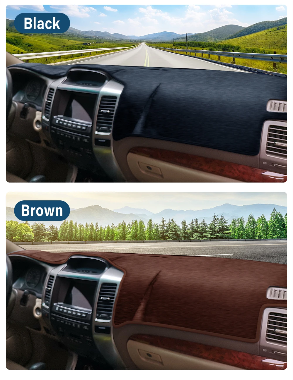 For Toyota Land Cruiser Prado 120 J120 2003-2006 2007 2008 2009 Car Dashboard Cover Avoid Light Pad Anti-UV Carpets Non-Slip Mat