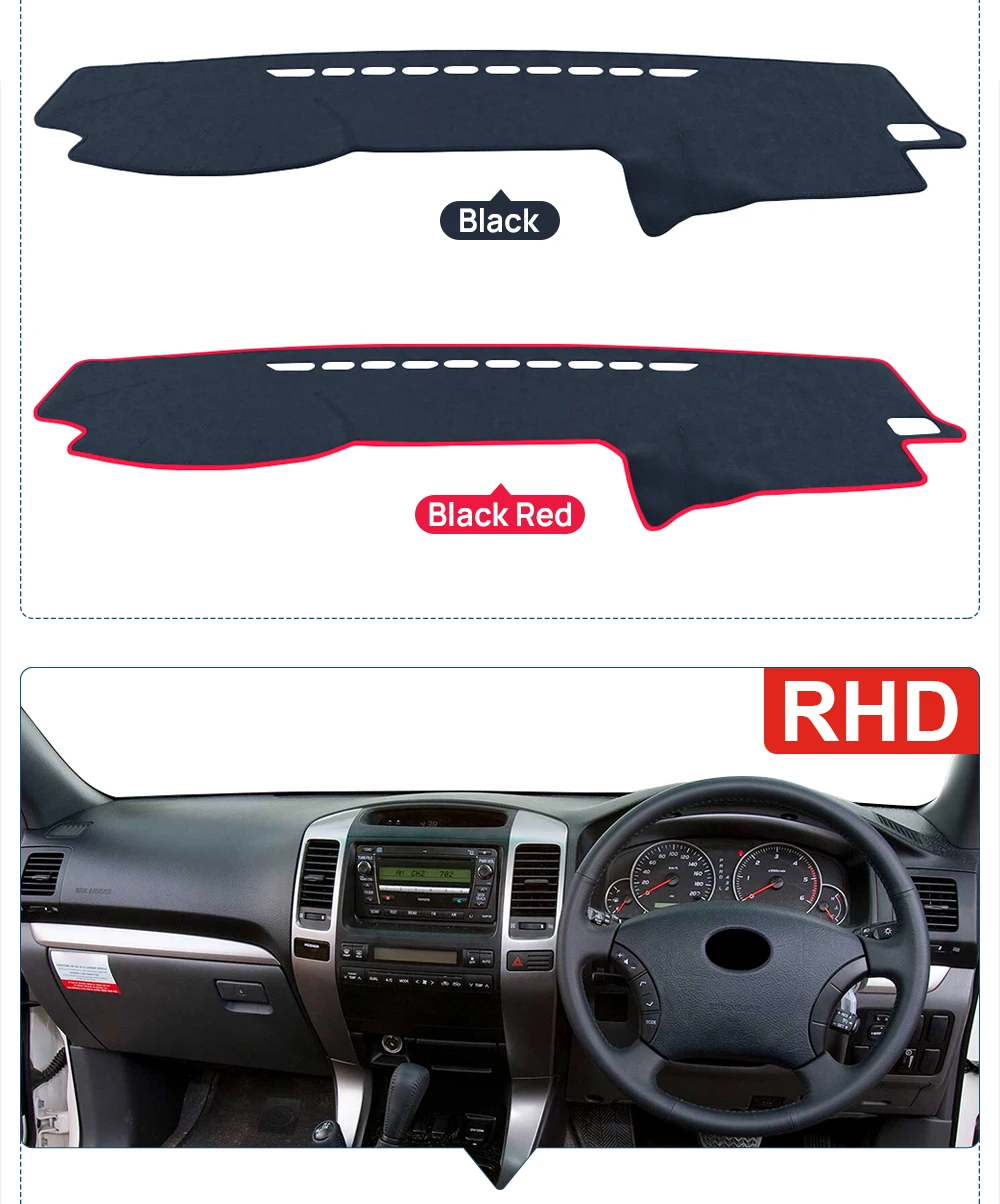 For Toyota Land Cruiser Prado 120 J120 2003-2006 2007 2008 2009 Car Dashboard Cover Avoid Light Pad Anti-UV Carpets Non-Slip Mat