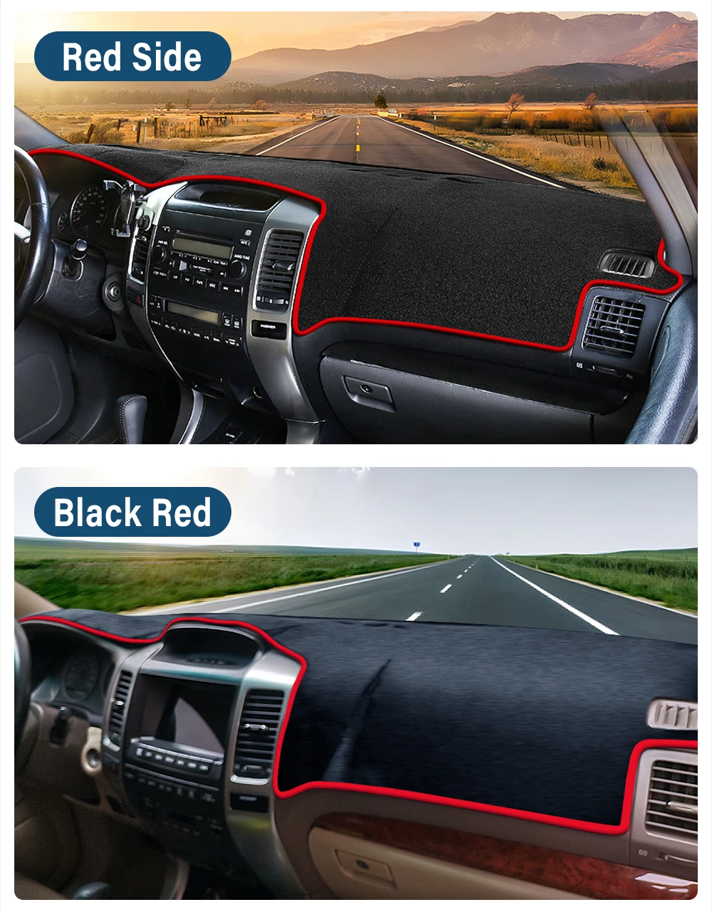 For Toyota Land Cruiser Prado 120 J120 2003-2006 2007 2008 2009 Car Dashboard Cover Avoid Light Pad Anti-UV Carpets Non-Slip Mat