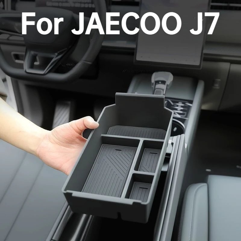 For JAECOO J7 PHEV 2024-2026 Armrest Storage Box Central Console Organizer Container Interior Tidying Car Styling Accessories