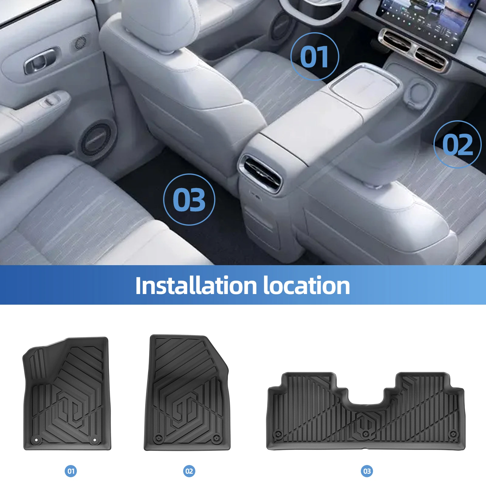 Smabee for Leapmotor B10 2025 2026 Car Floor Mats Cargo Liner Trunk Pad TPE 3D Foot Mat Waterproof All Weather Accessories