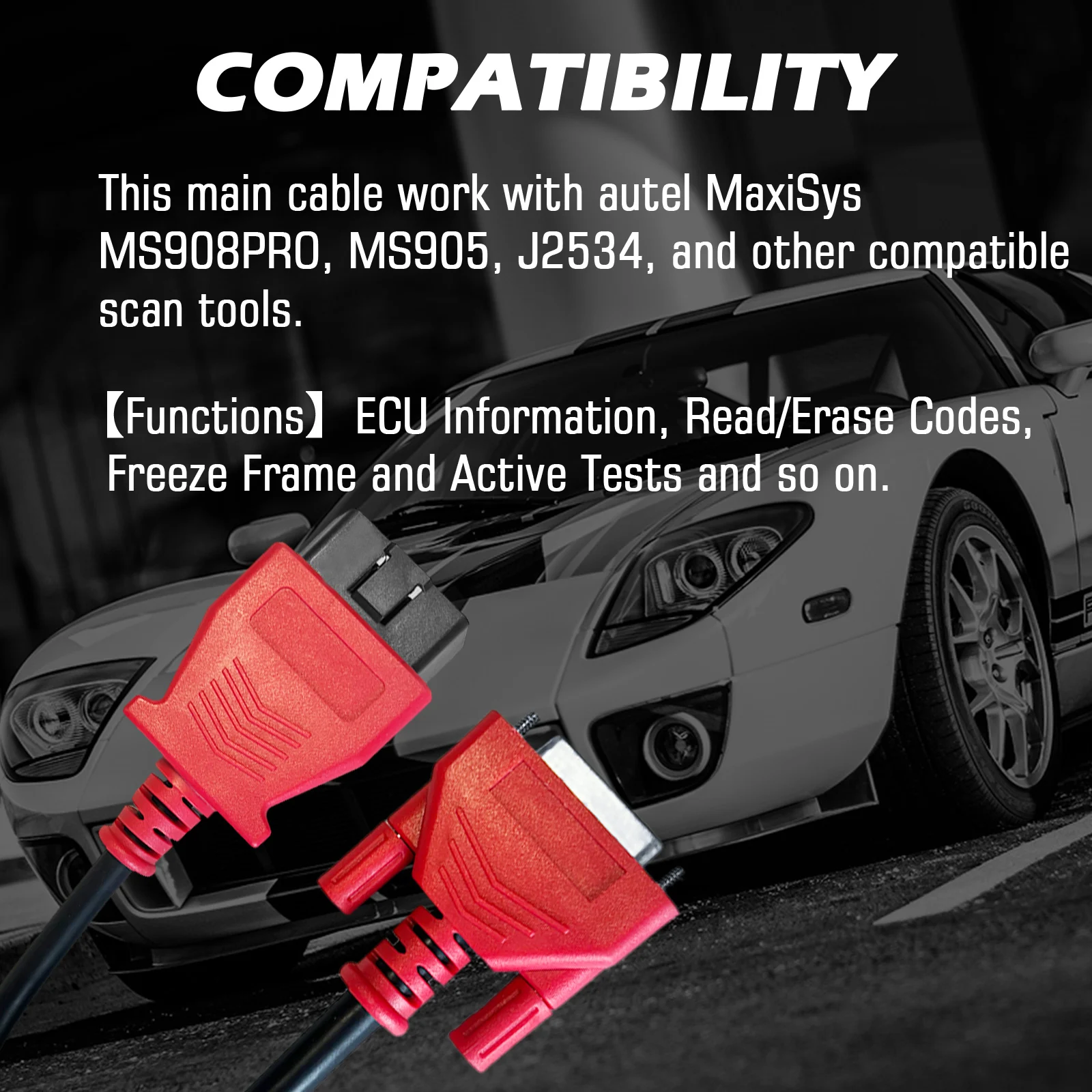 Main Test Cable Fit for Autel MaxiSys MS908/MS906 26pin to 16pin Diagnostic Programming Adapter Automobile OBD2 Extension Cable