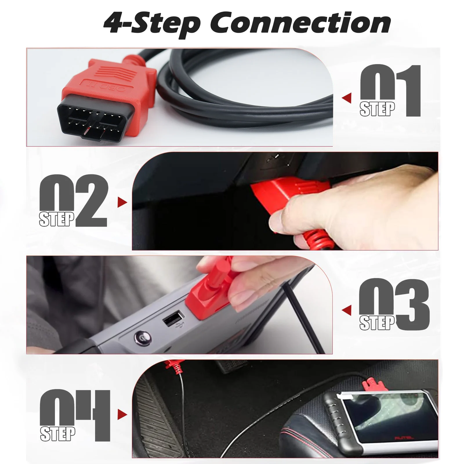Main Test Cable Fit for Autel MaxiSys MS908/MS906 26pin to 16pin Diagnostic Programming Adapter Automobile OBD2 Extension Cable